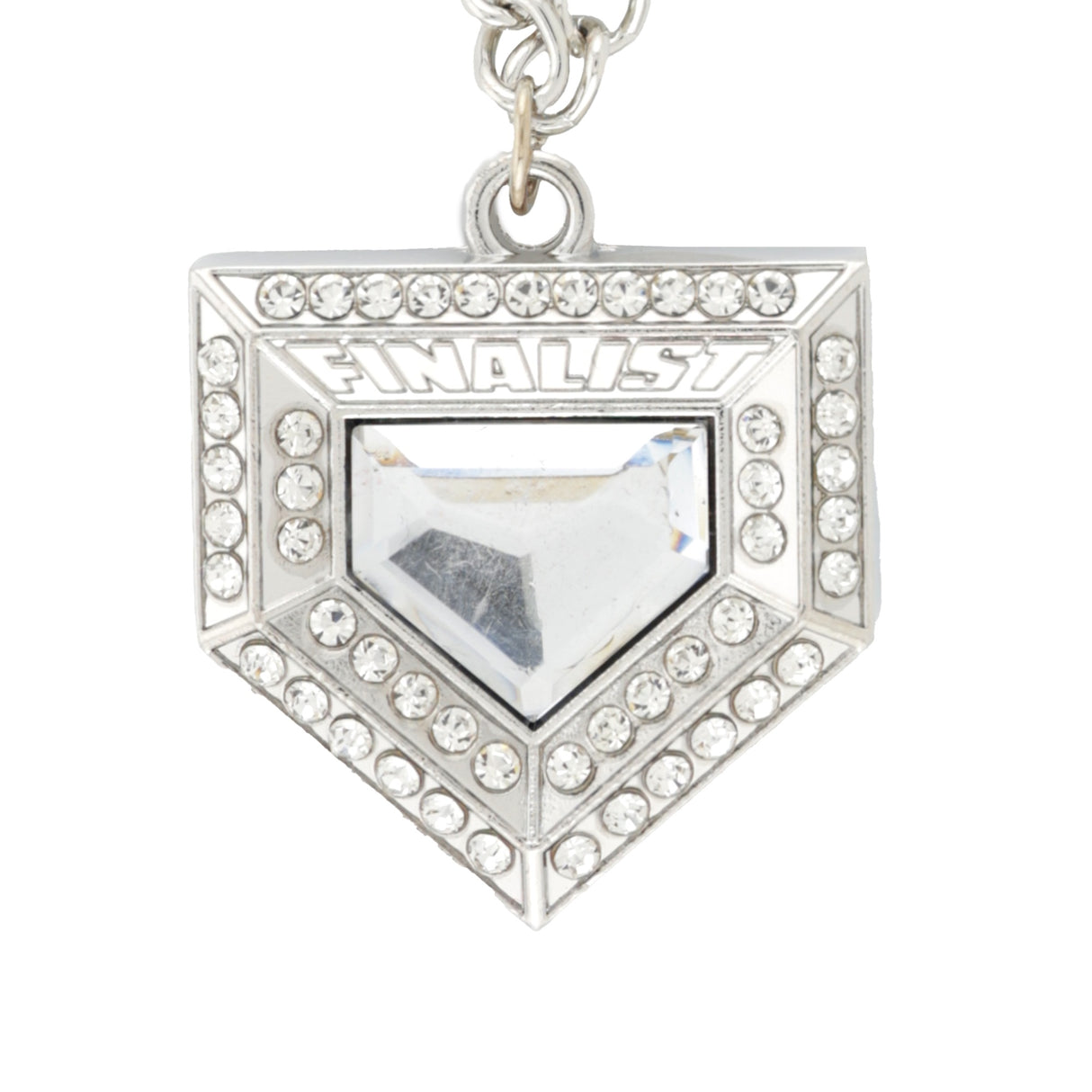 PENDANT26 FINALIST HOMEPLATE CHAIN SILVER/CLEAR