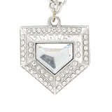 PENDANT26 FINALIST HOMEPLATE CHAIN SILVER/CLEAR