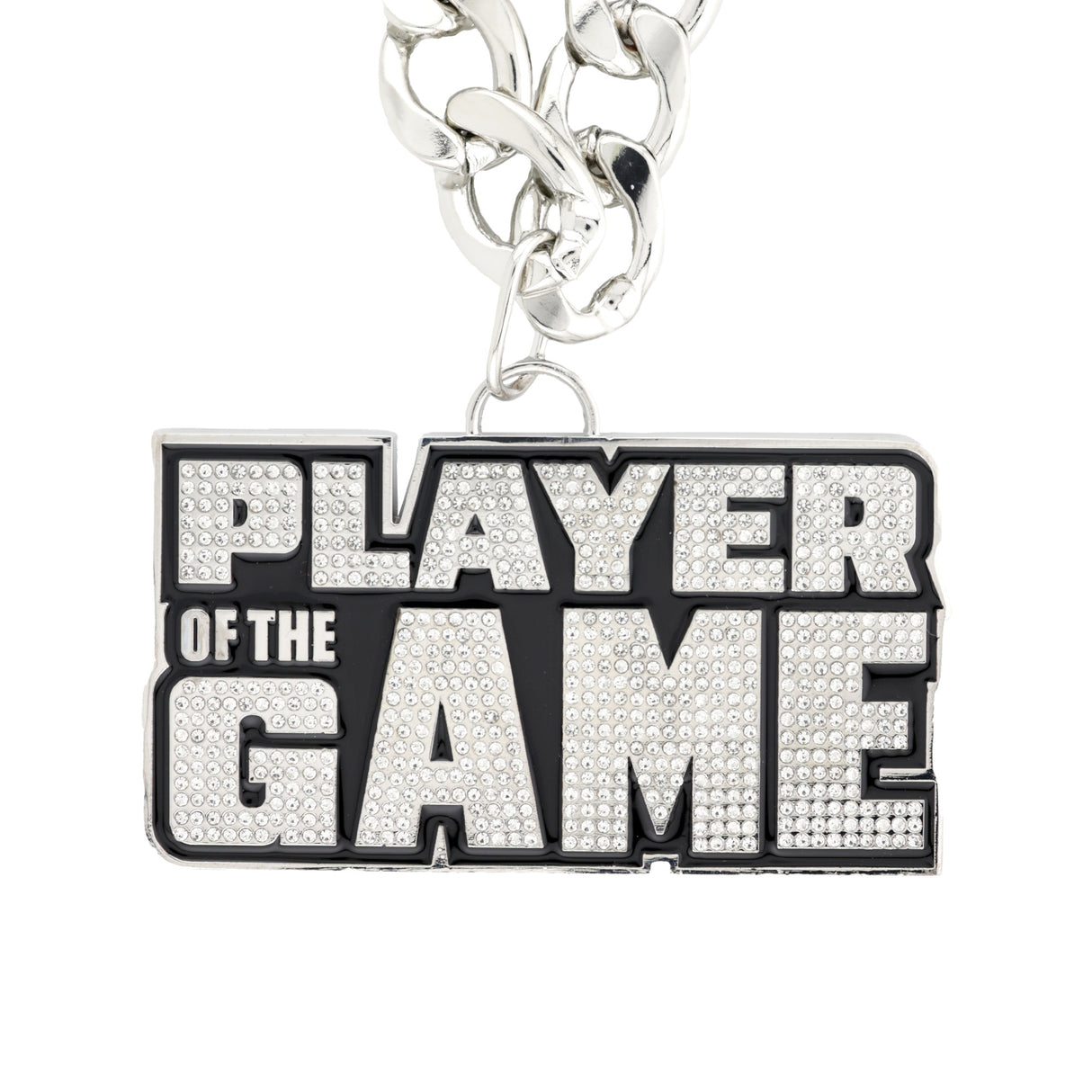 PLAYER OF THE GAME STONE CHAIN SILVER&CLEAR