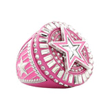 STAR26 SILVER&PINK RING