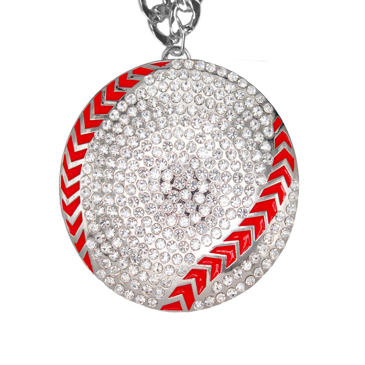 BALL STONE CHAIN SILVER/CLEAR/RED