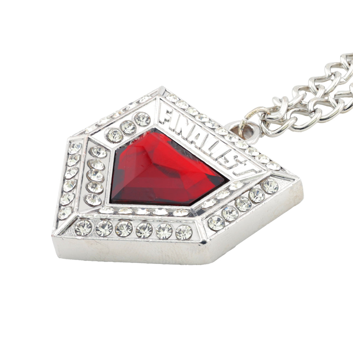 PENDANT26 FINALIST HOMEPLATE CHAIN SILVER/RED
