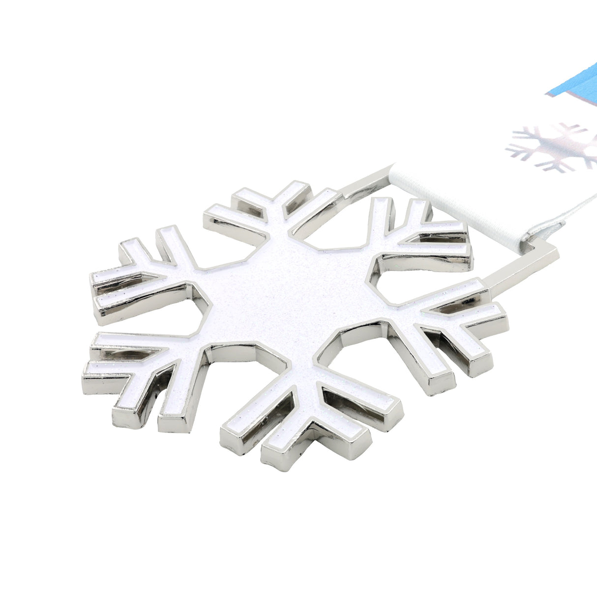 MED25 3'' SNOW SILVER MEDAL (SPARKLY GLITTER)