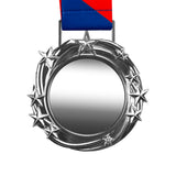 SILVER 3.25" GENERIC BLANK STAR MEDAL