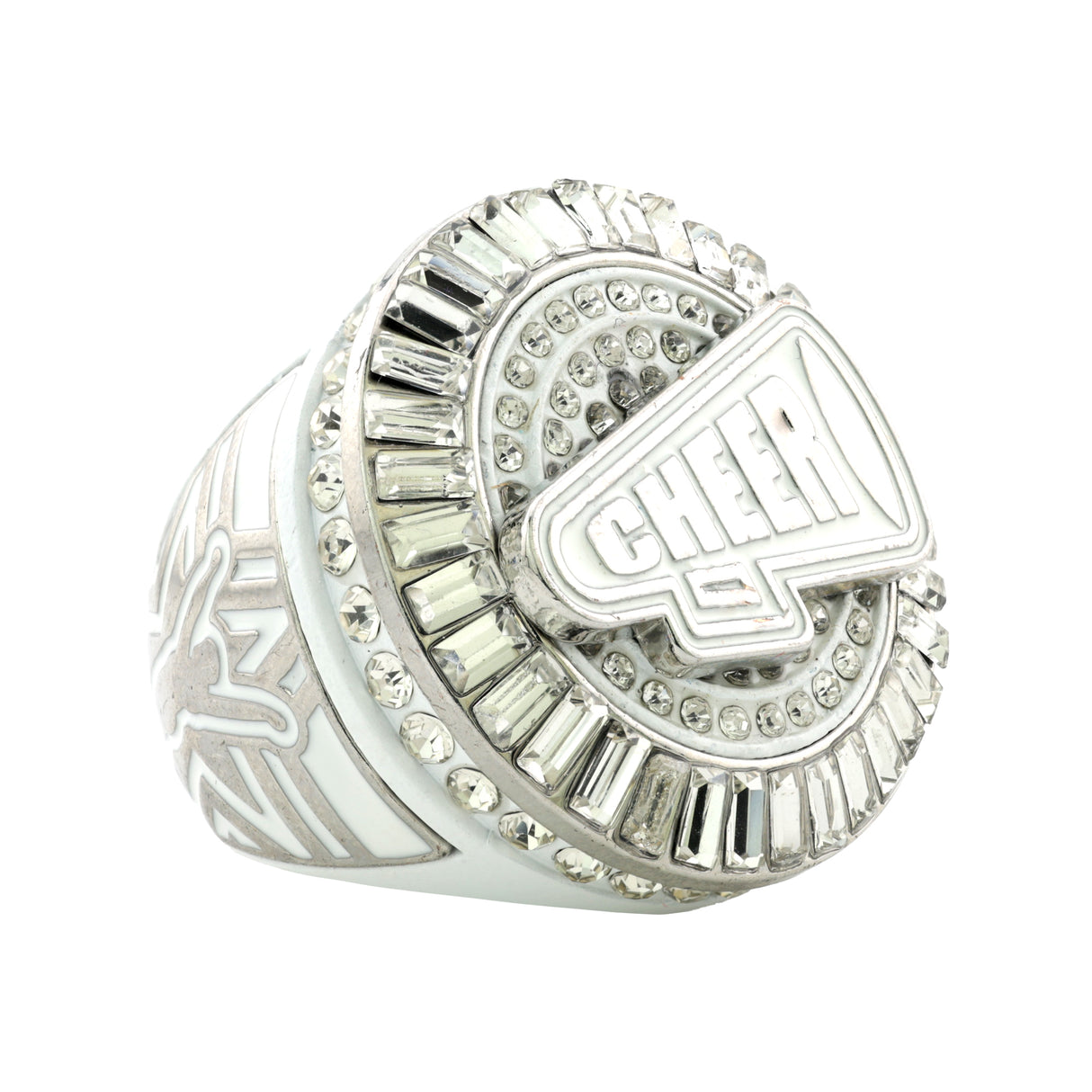 CHEER26 WHITE&SILVER ALL STONES RING