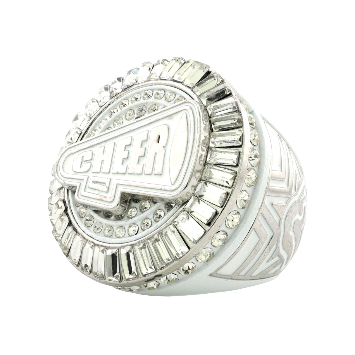 CHEER26 WHITE&SILVER ALL STONES RING
