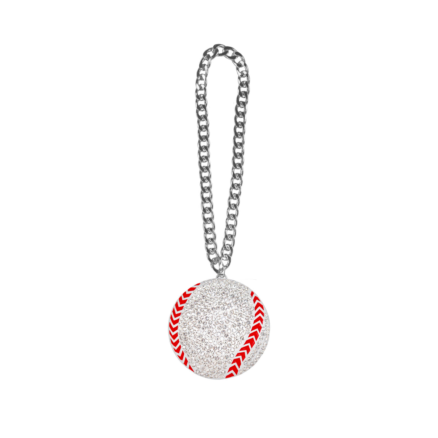BALL STONE CHAIN WHITE/CLEAR/RED