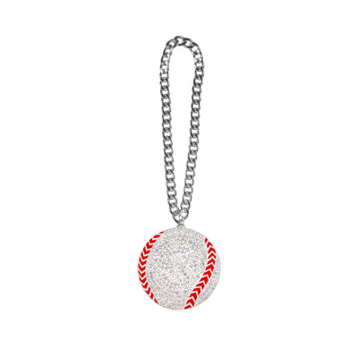 BALL STONE CHAIN WHITE/CLEAR/RED