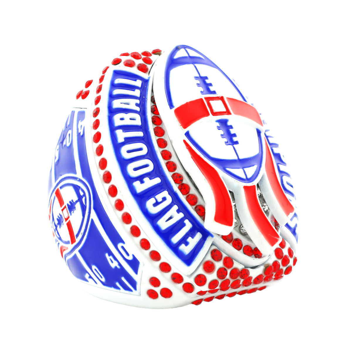 FOOTBALL26A FLAG FOOTBALL WHITEOUT CHAMPIONS RING