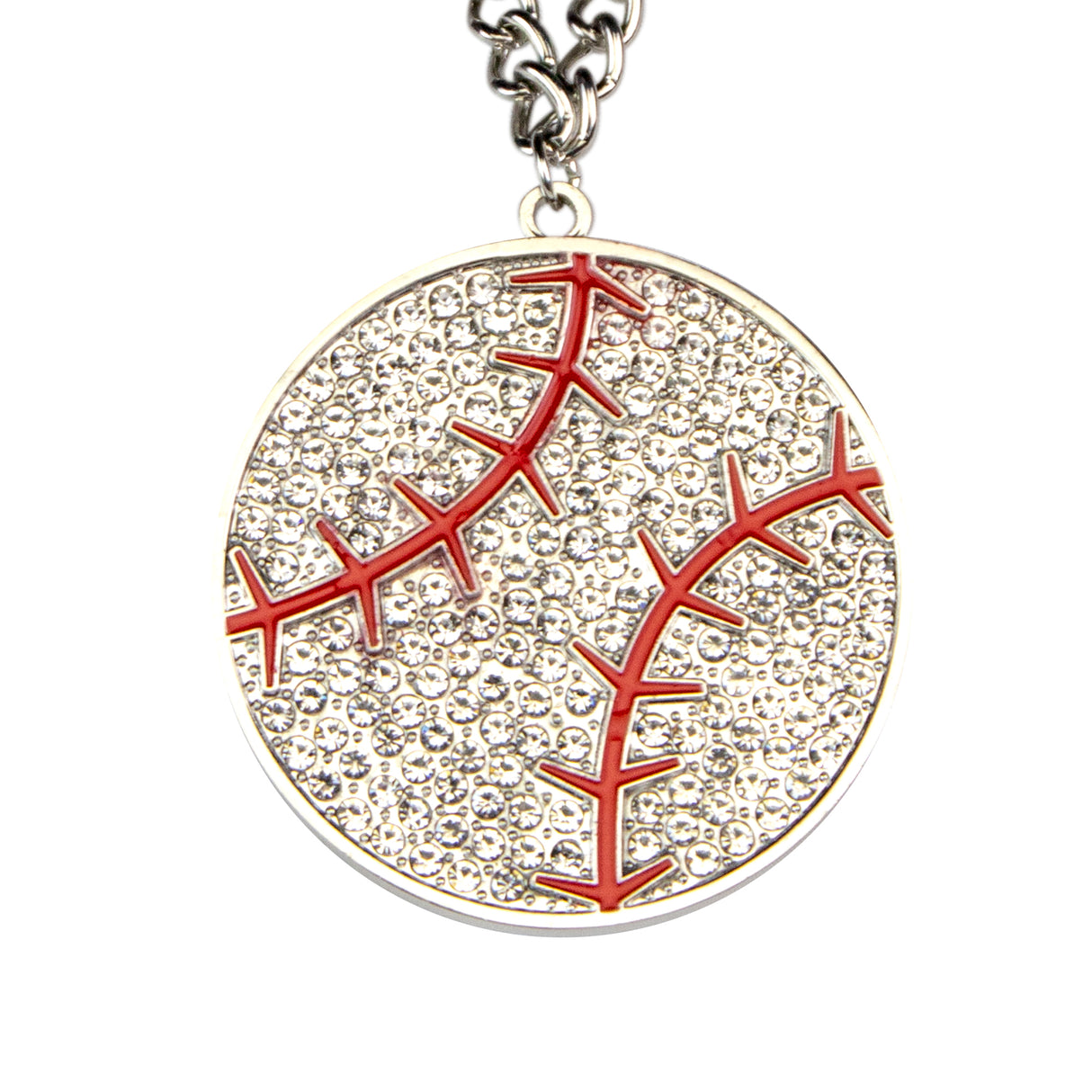 MED2 BALL BLING MEDAL (SILVER/CLEAR/RED)