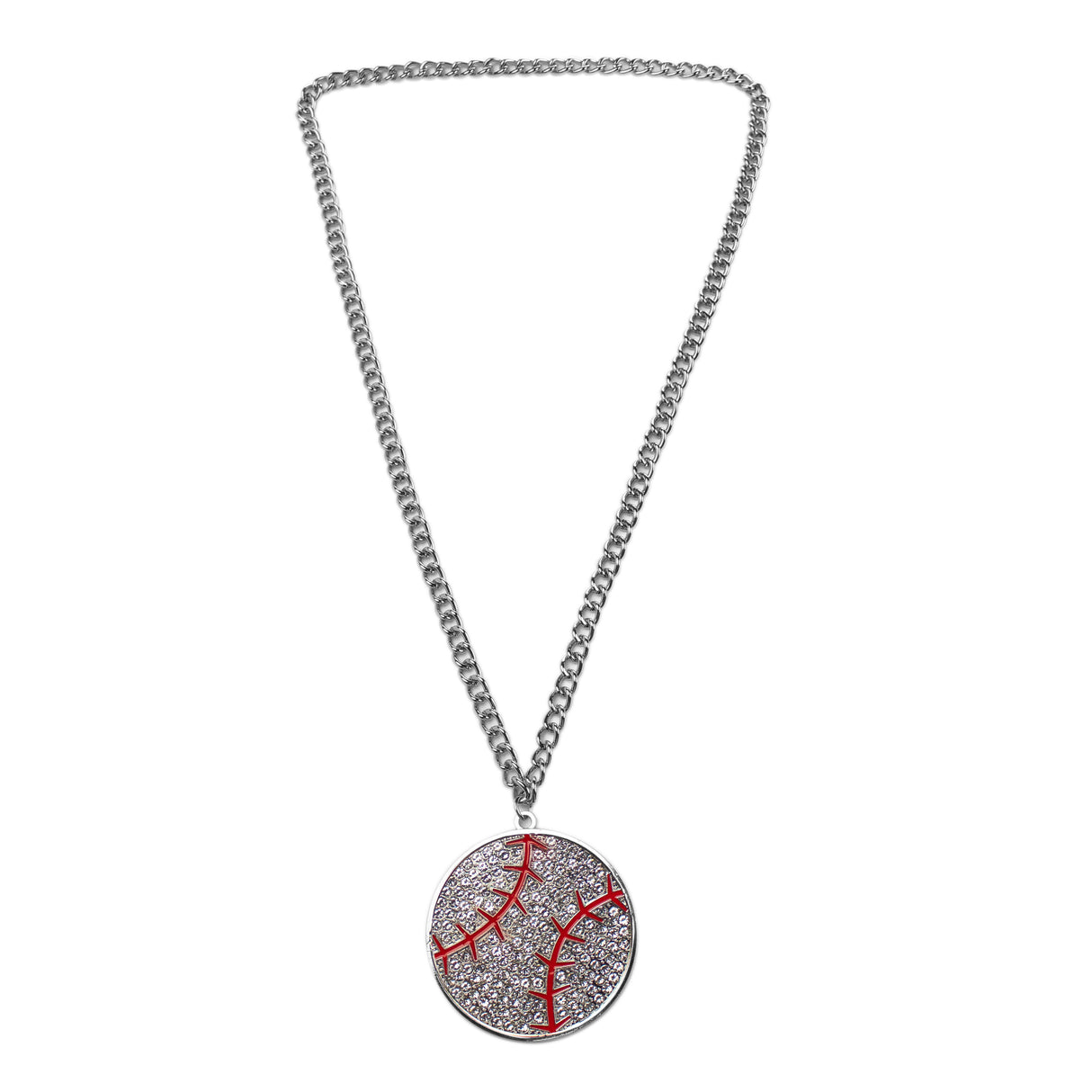 MED2 BALL BLING MEDAL (SILVER/CLEAR/RED)
